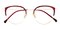 Goose Red/Golden Cat Eye Metal Eyeglasses