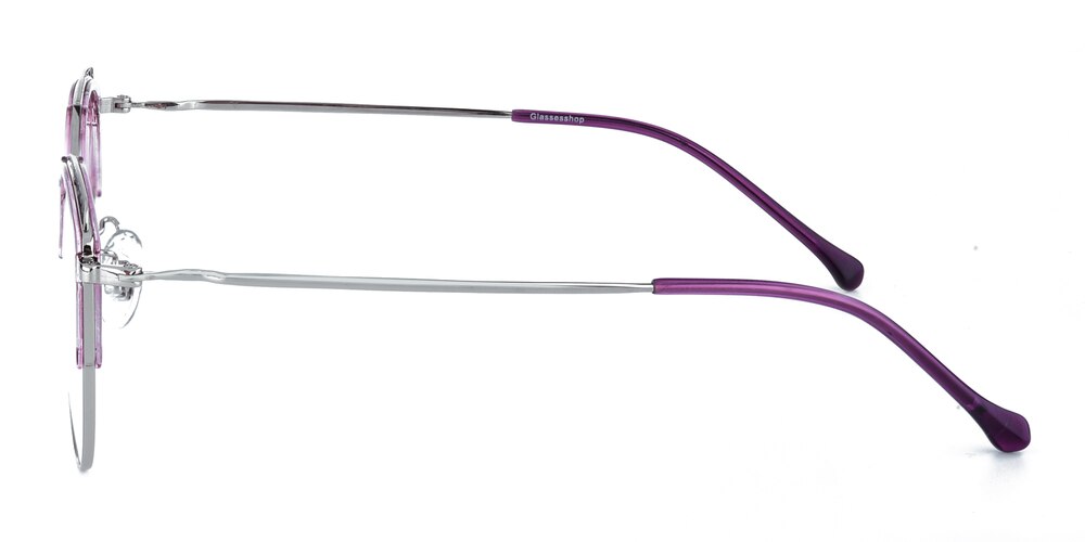Goose Purple/Silver Cat Eye Metal Eyeglasses