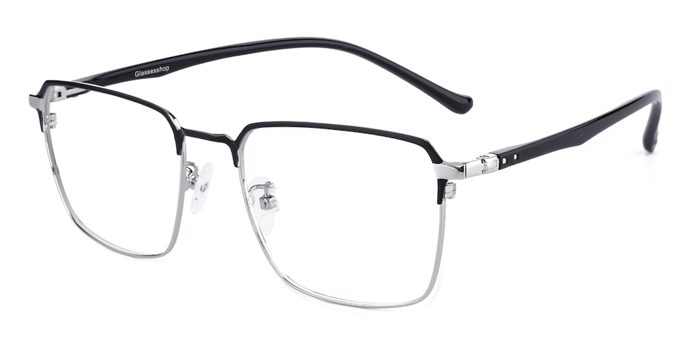 Graham Black/Silver Square Metal Eyeglasses