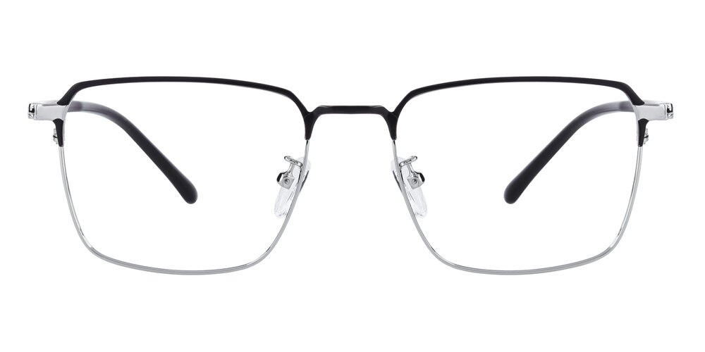 Graham Black/Silver Square Metal Eyeglasses