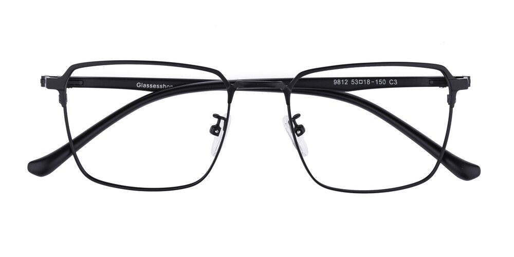 Graham Black Square Metal Eyeglasses