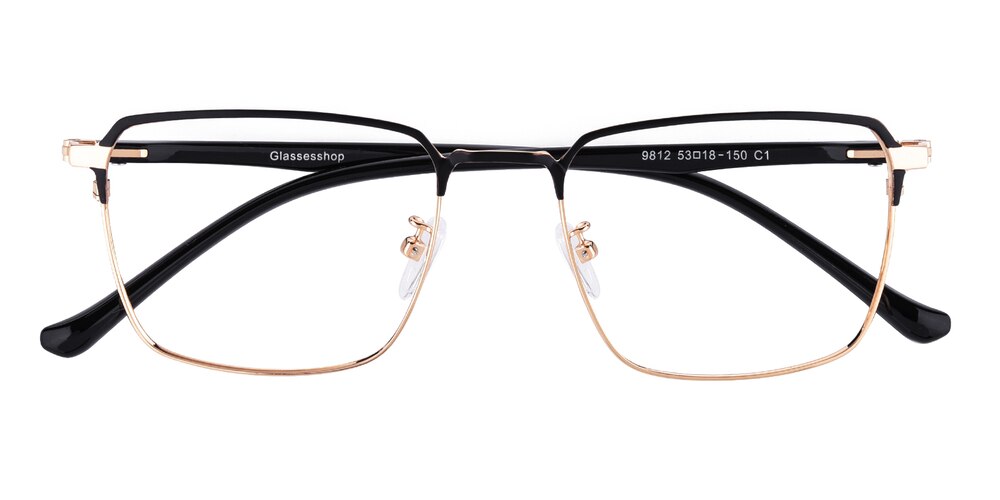 Graham Black/Golden Square Metal Eyeglasses