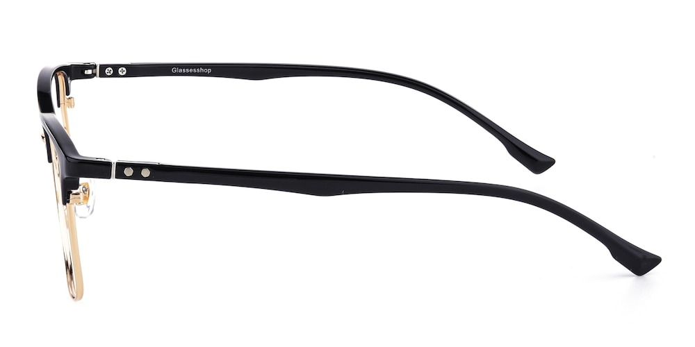 Grantham Black/Golden Rectangle TR90 Eyeglasses