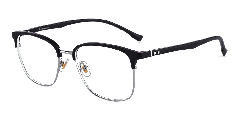 Grantham Black/Gunmetal Rectangle TR90 Eyeglasses