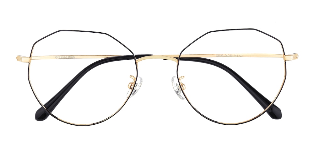 Gresham Black/Golden Polygon Titanium Eyeglasses