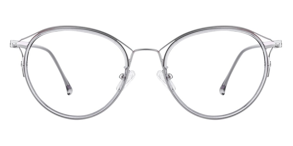 Gunter Silver/Gray Oval Metal Eyeglasses