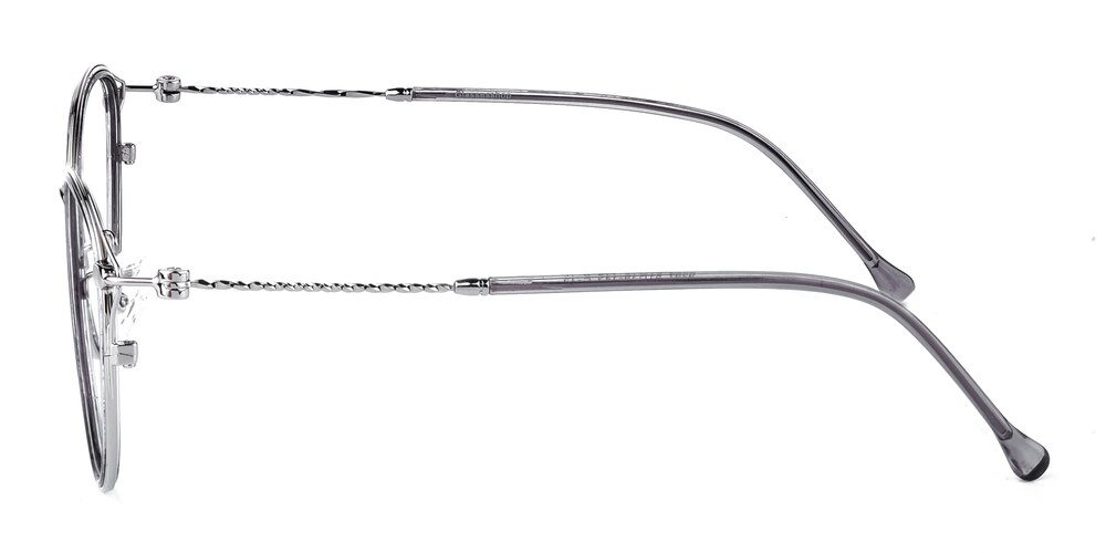 Gunter Silver/Gray Oval Metal Eyeglasses