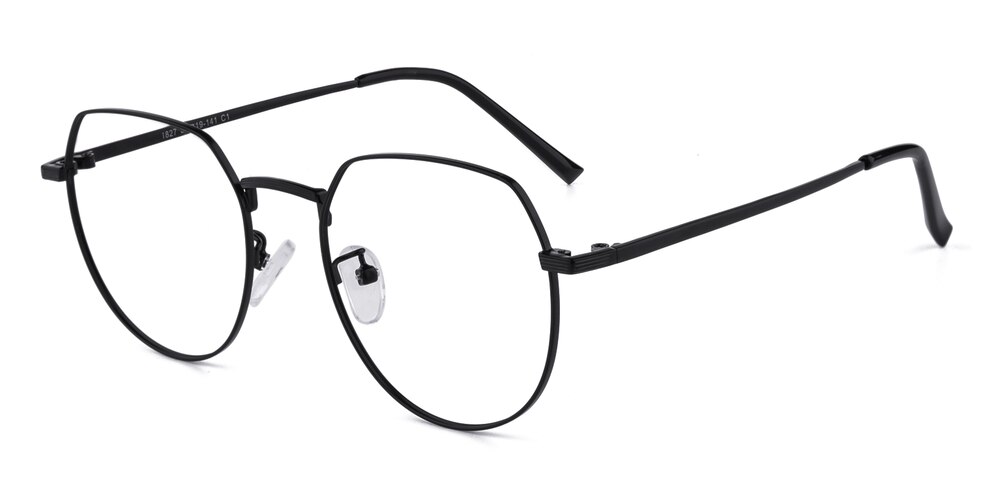 Gus Black Oval Metal Eyeglasses