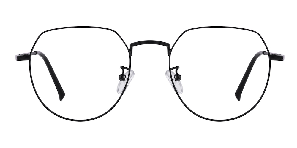 Gus Black Oval Metal Eyeglasses