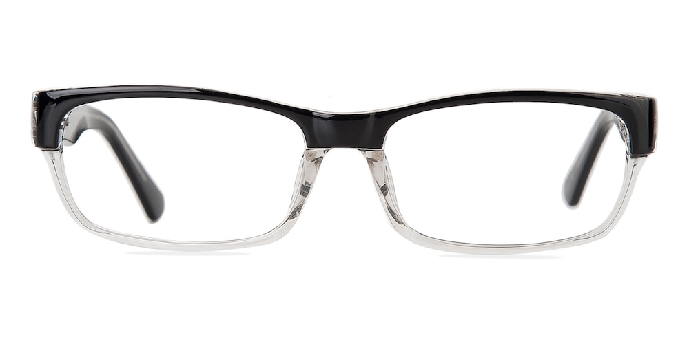 Steven Black/Crystal Rectangle Plastic Eyeglasses