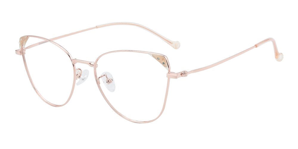 Gladstone Rose Gold Cat Eye Metal Eyeglasses