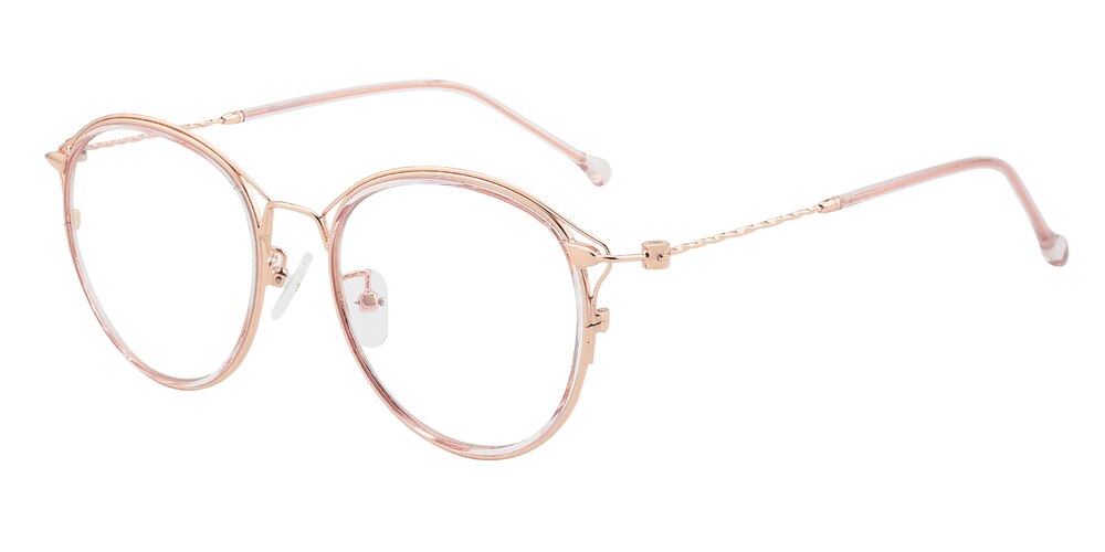 Gunter Rose Gold Oval Metal Eyeglasses