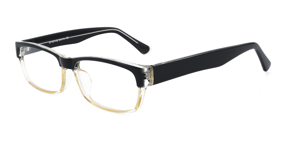 Steven Black/Brown Rectangle Plastic Eyeglasses
