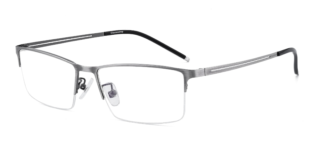 Bradley Silver Rectangle Metal Eyeglasses