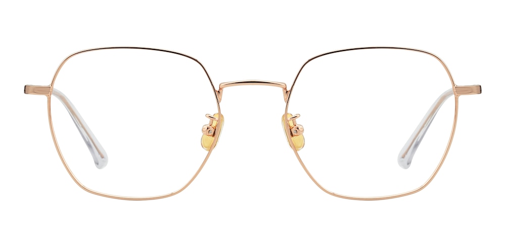 Harvey Rose Gold Polygon Metal Eyeglasses