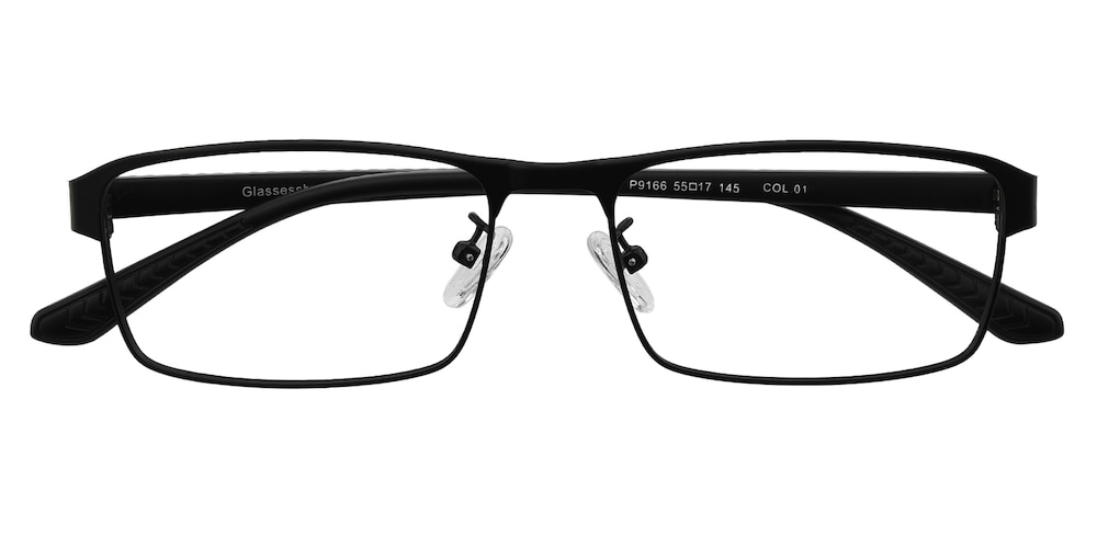 Hawthorn Black Rectangle Metal Eyeglasses