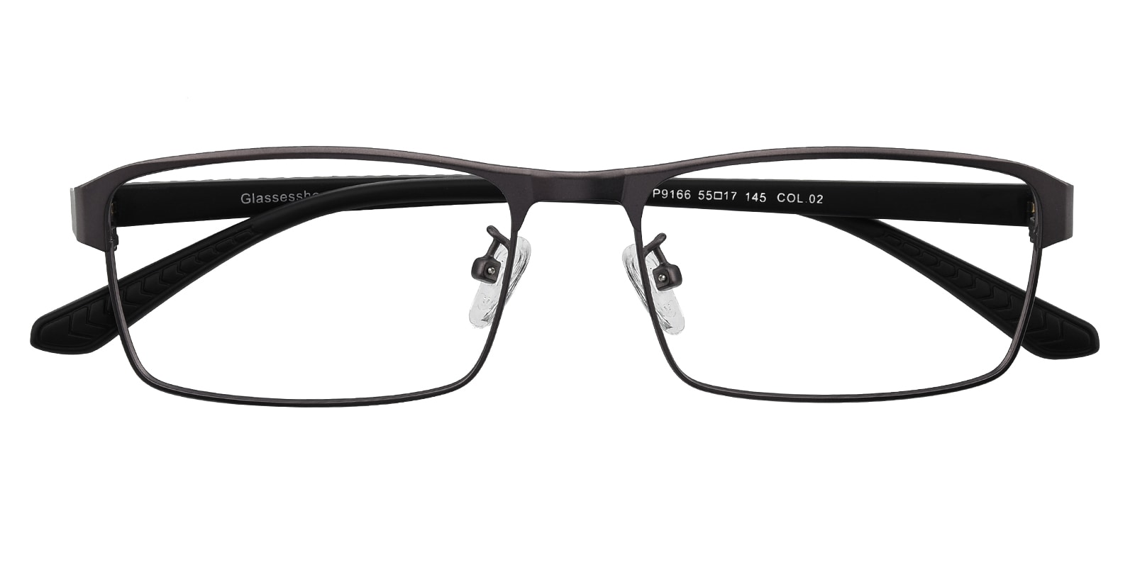 Rectangle Eyeglasses, Full Frame Gunmetal Metal - FM1350