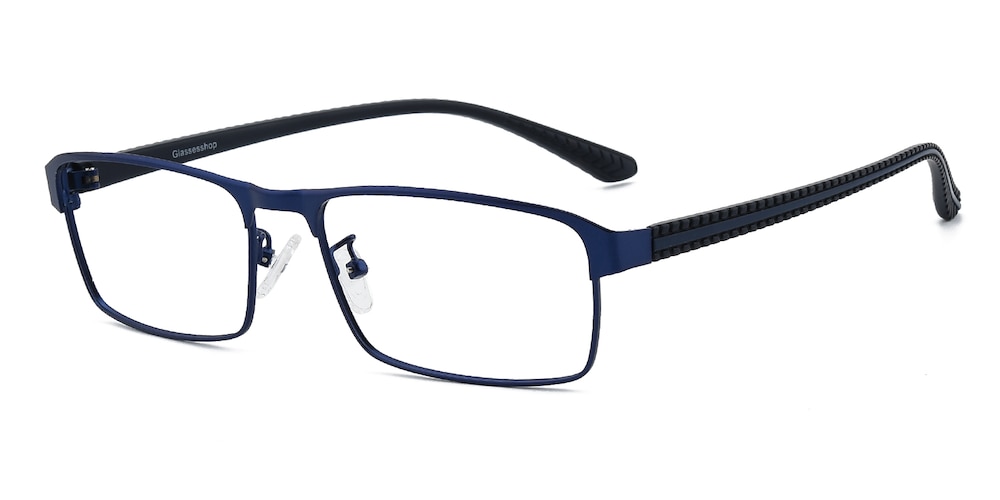 Hawthorn Blue Rectangle Metal Eyeglasses