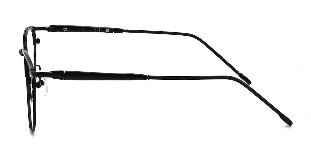 Haywood Black Oval Metal Eyeglasses