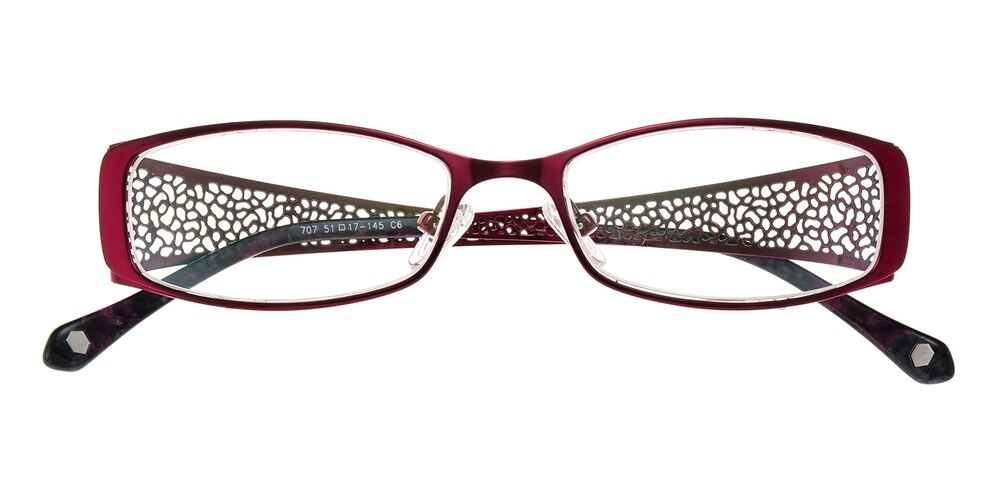 Hazlitt Burgundy Oval Titanium Eyeglasses