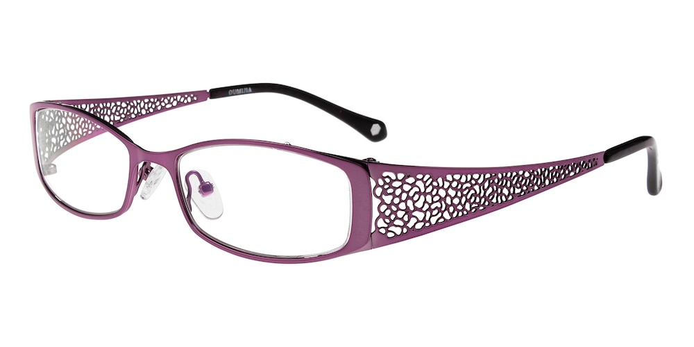 Hazlitt Purple Oval Titanium Eyeglasses