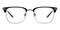 Hicks Black/Gunmetal Rectangle Titanium Eyeglasses