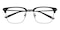 Hicks Black/Gunmetal Rectangle Titanium Eyeglasses
