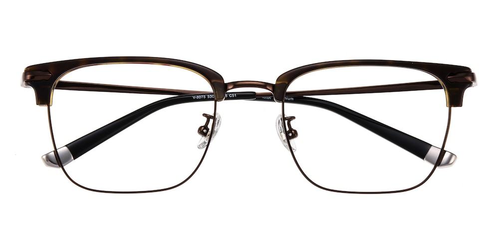 Hicks Tortoise Rectangle Titanium Eyeglasses