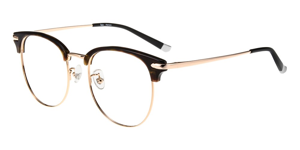 Hodge Tortoise/Rose Golden Classic Wayframe Titanium Eyeglasses