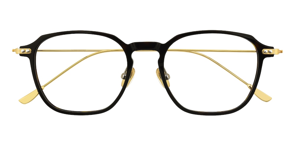 Holt Black/Golden Polygon Acetate Eyeglasses