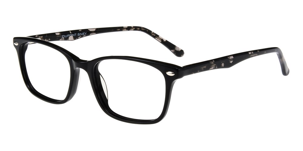 Hoover Black Rectangle Acetate Eyeglasses