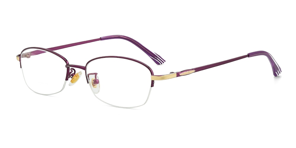 Hosea Purple Oval Metal Eyeglasses