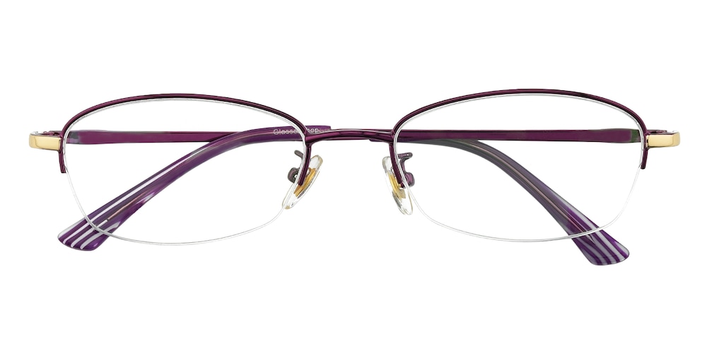 Hosea Purple Oval Metal Eyeglasses