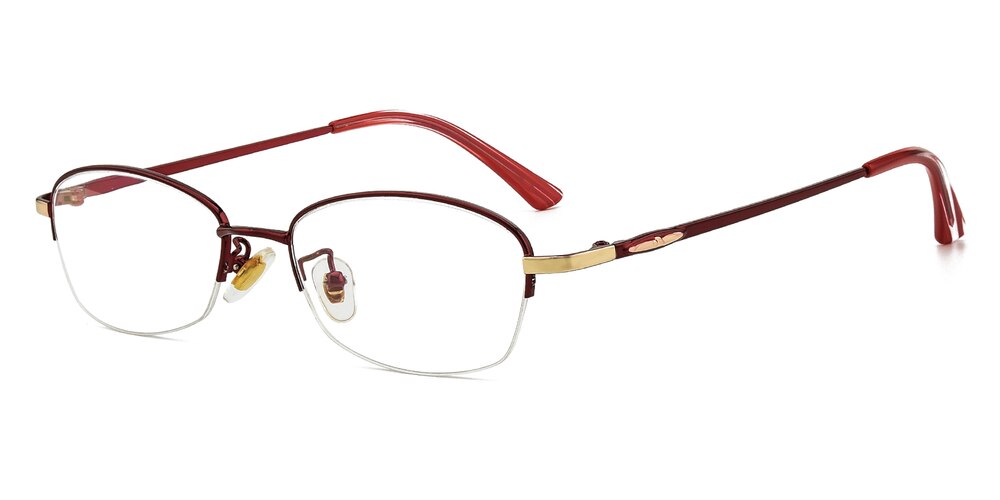 Hosea Red Oval Metal Eyeglasses