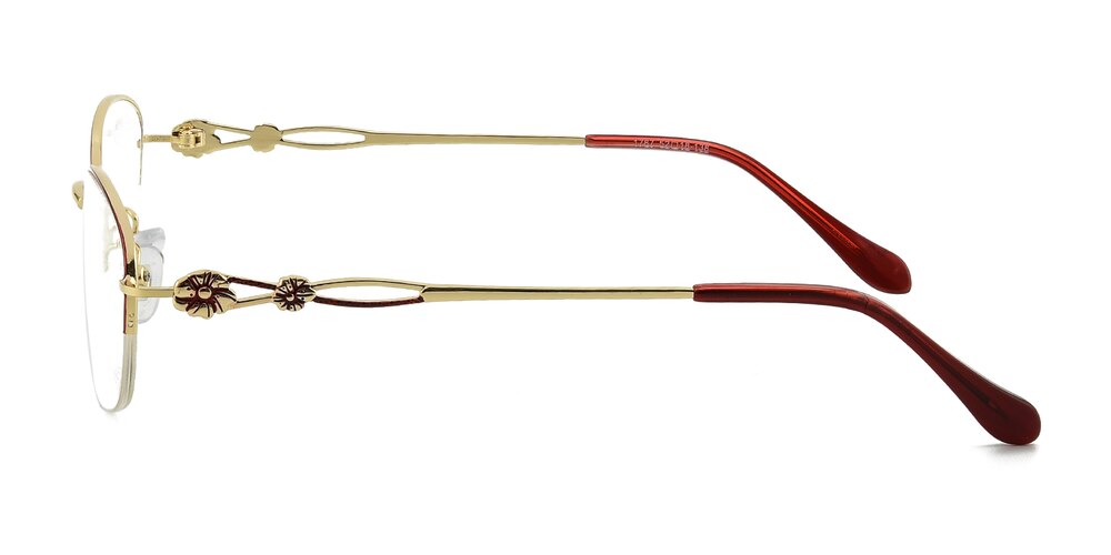 Howell Red Oval Metal Eyeglasses