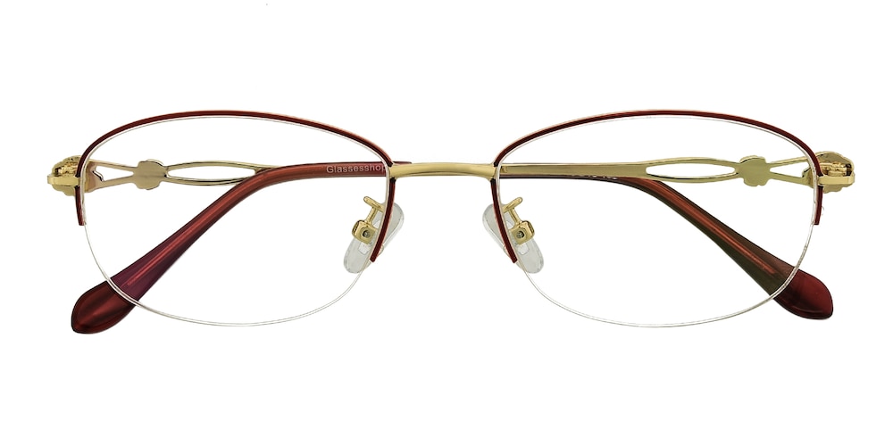 Howell Red Oval Metal Eyeglasses