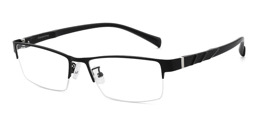 Horatio Black Rectangle Metal Eyeglasses