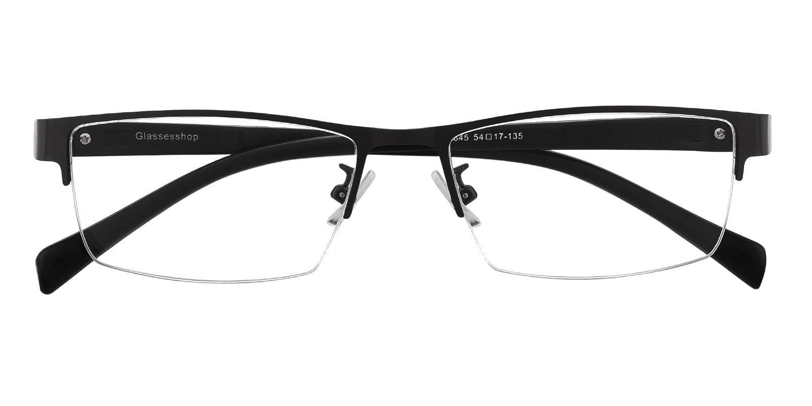 Rectangle Eyeglasses, Half Frame Gunmetal Metal - SM0876