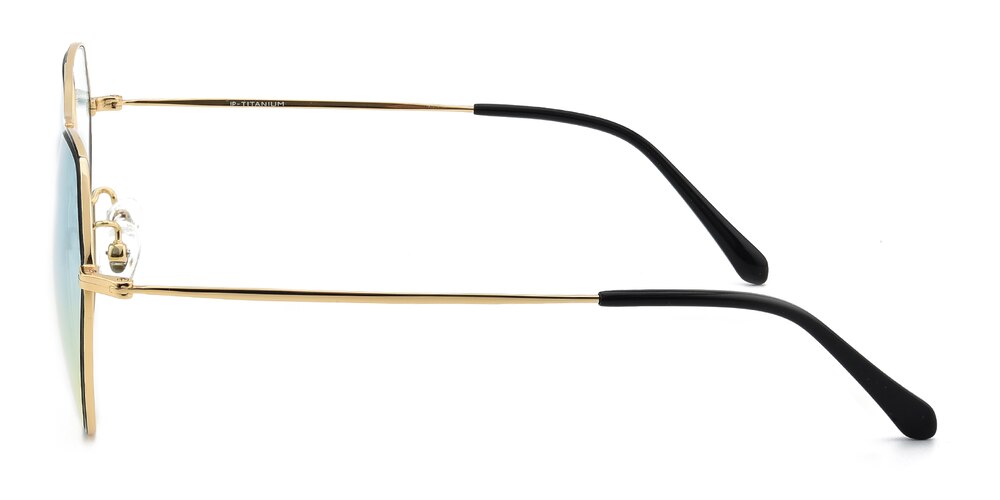 Halifax Black/Golden Aviator Titanium Sunglasses