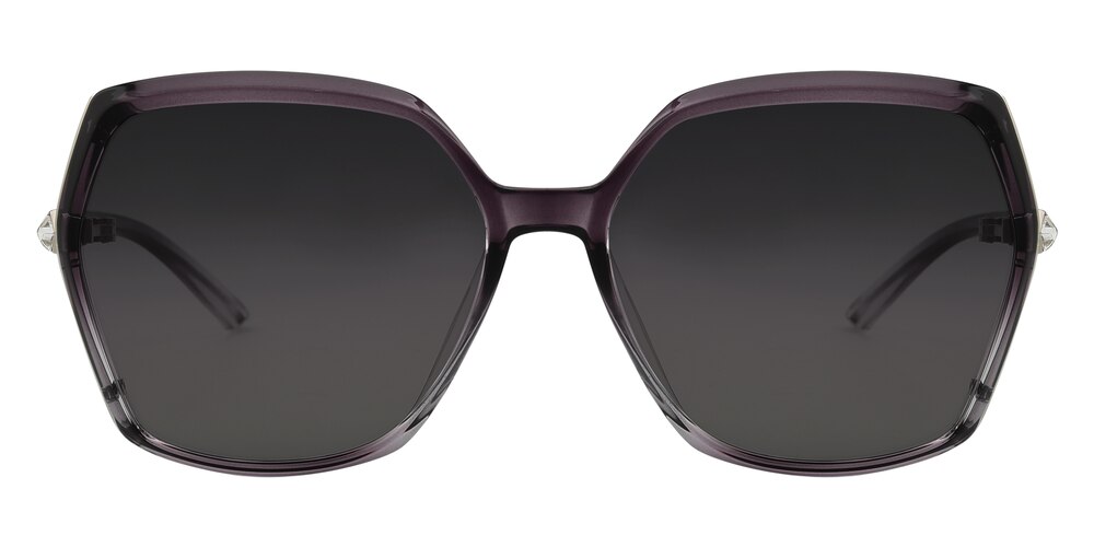 Hansen Purple Polygon Plastic Sunglasses