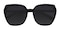 Harper Black Polygon Plastic Sunglasses