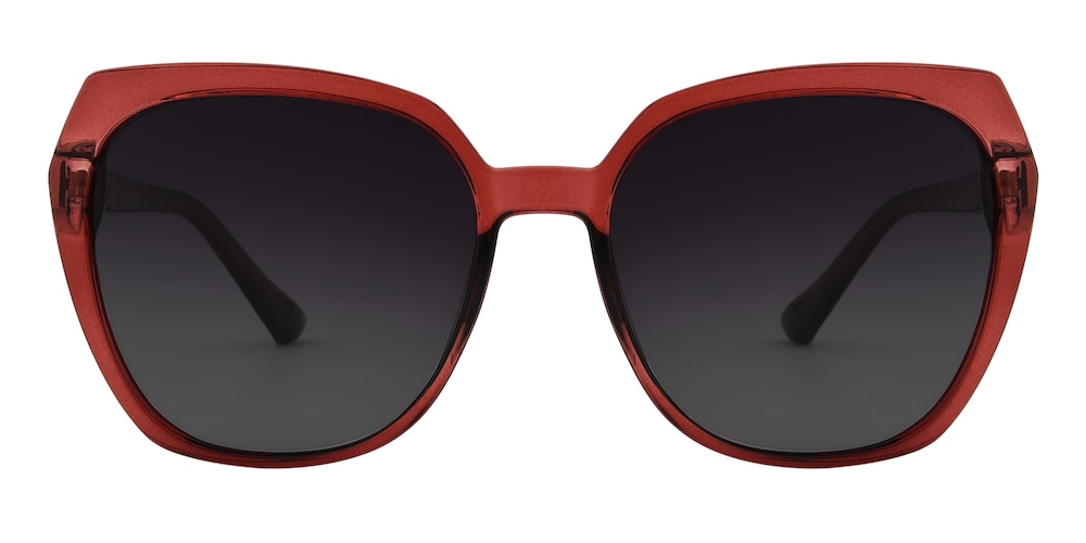 Harper Red Polygon Plastic Sunglasses