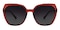 Harper Red Polygon Plastic Sunglasses