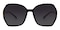 Helina Black Polygon Plastic Sunglasses