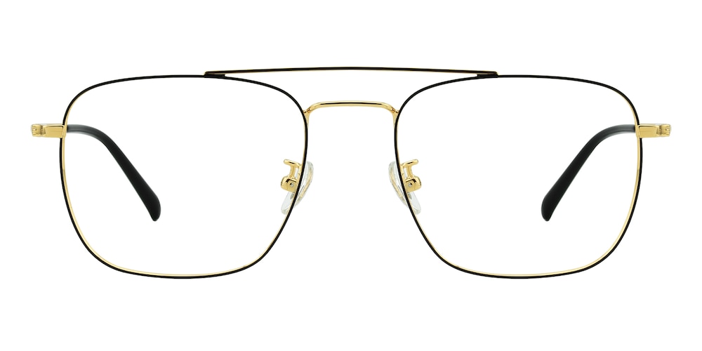 Huggins Black/Golden Aviator Titanium Eyeglasses