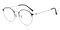 Hughes Black/Silver Round Titanium Eyeglasses
