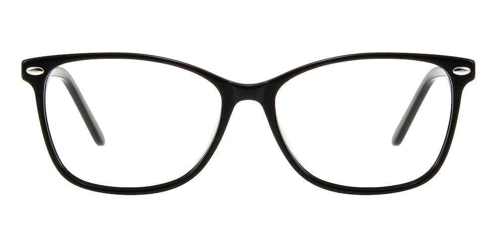 Hume Black Oval Acetate Eyeglasses