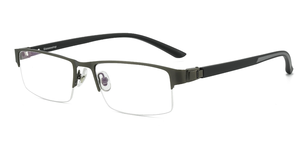 Broderick Gunmetal Rectangle Metal Eyeglasses