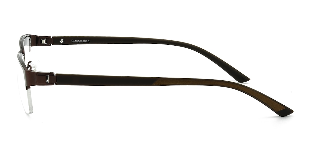 Broderick Brown Rectangle Metal Eyeglasses