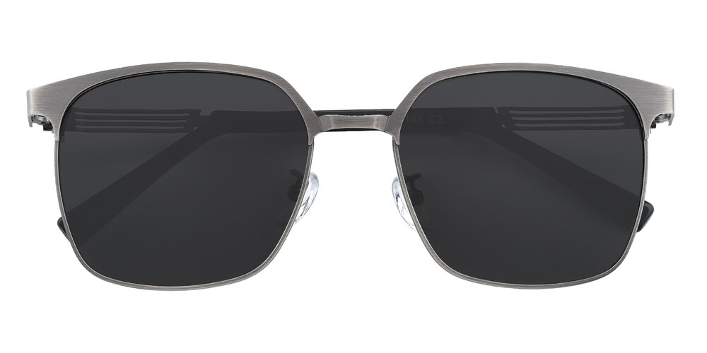 Humphr Gunmetal Rectangle Metal Sunglasses